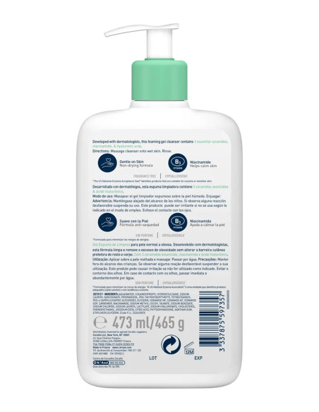 CERAVE GEL LIMPIADOR CREAM TO FOAM 473 ML