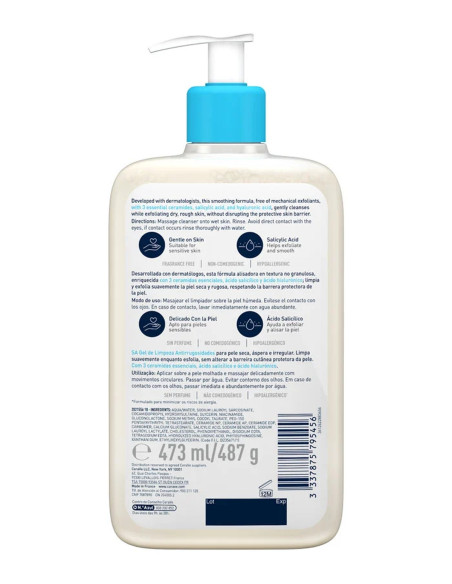 CERAVE GEL LIMPIADOR ANTI-RUGOSIDADES 473 ML