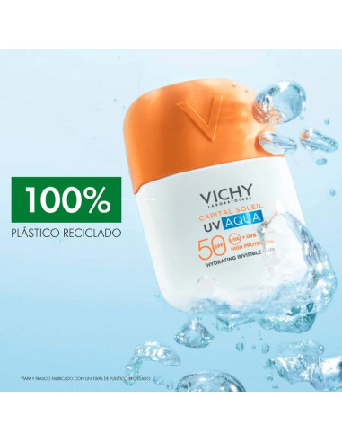 VICHY SOLAR UV AQUA FLUIDO HIDRATANTE INVISIBLE...